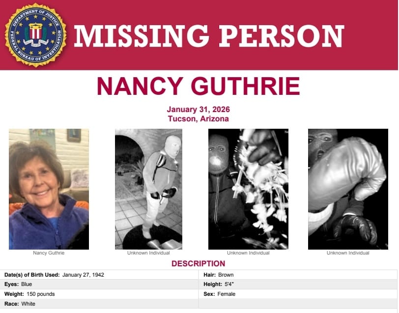 ​FBI releases recovered footage from Nancy Guthrie’s Nest cam 