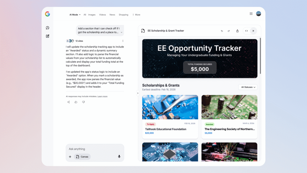 ​Google’s AI-powered workspace is now available to more users in Search 
