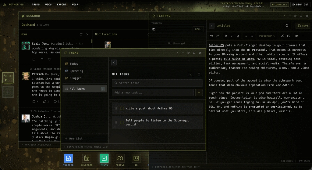 ​Aether OS is computer in a browser built for the AT Protocol 